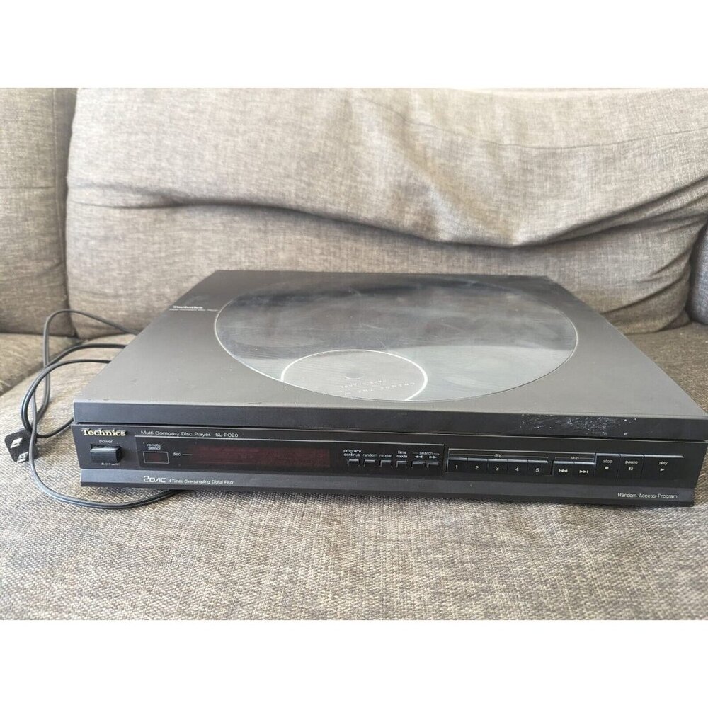 Technics SL-PC20 CD Player Turntable 5-Disc JAPAN 1989 Vintage FULLY FUNCTIONAL